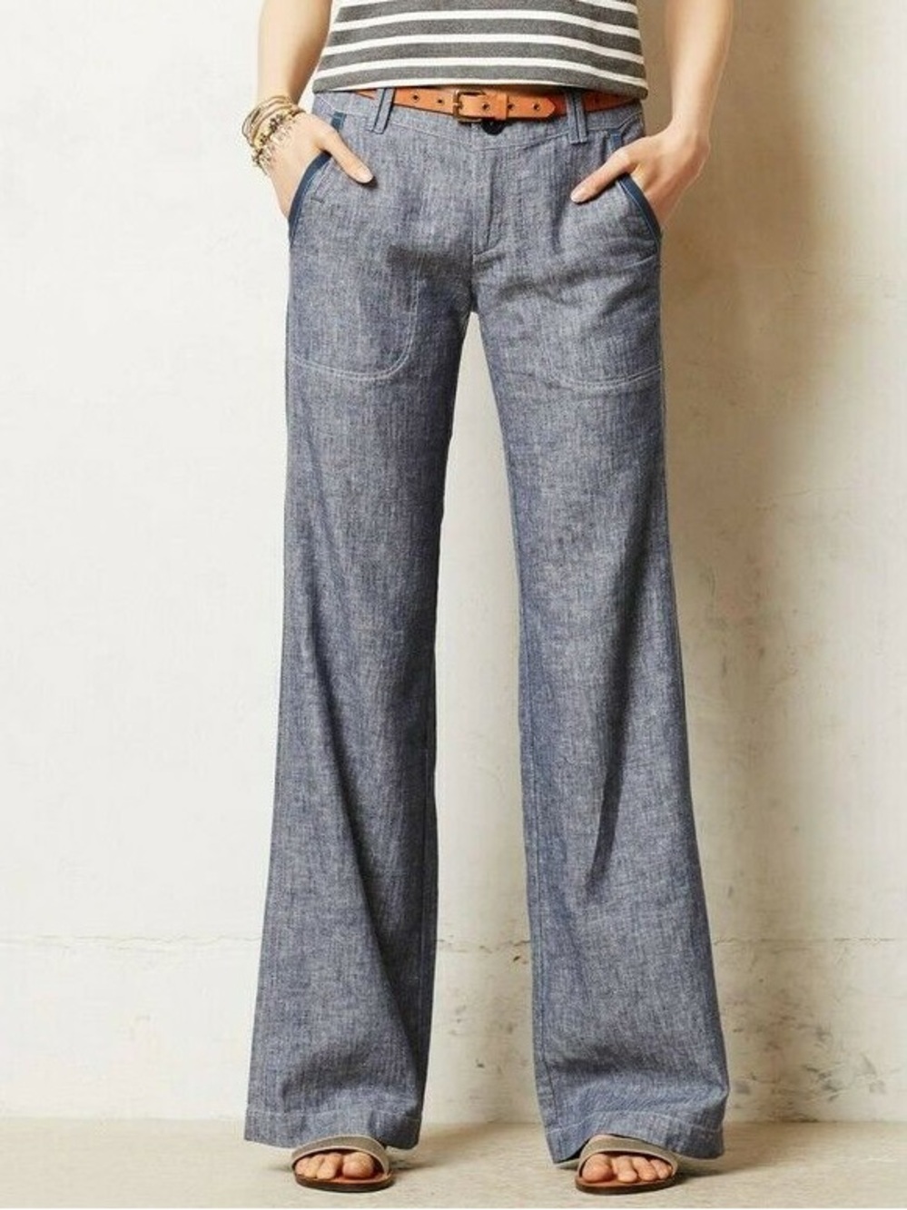 Anthropologie Pilcro Wide Leg Linen Blend Pants